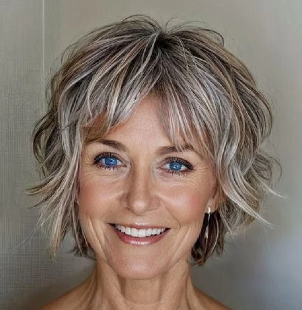 Warstwowy dłuższy pixie cut