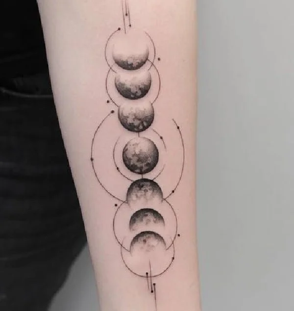 Tatuażu Księżyc Geometria