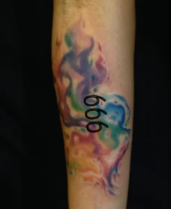 tatuaż 666 Aquarell