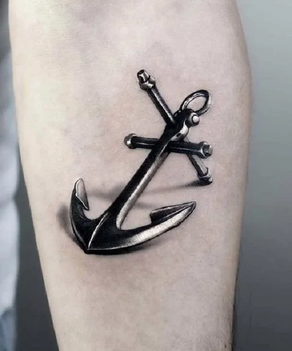 Tatuaż Kotwica Blackwork