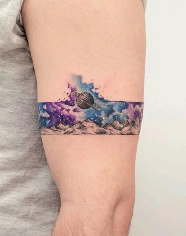 Tatuażu Opaska Męska Styl Aquarelle