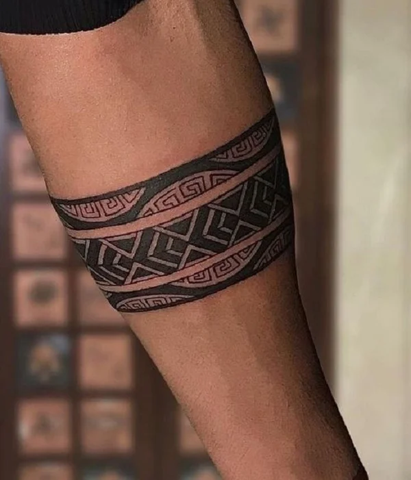 Tatuażu Opaska Męska Styl Geometryczny