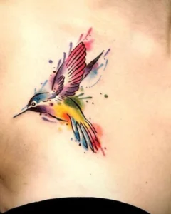 Tatuaż kolibra Aquarell