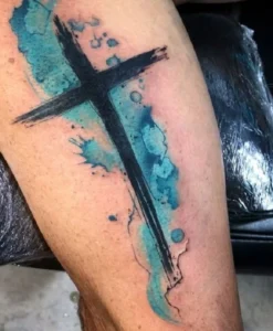Tatuaż krzyż Aquarell