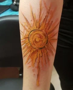 Tatuażu słońce Aquarell
