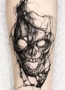 Tatuaż czaszki Blackwork
