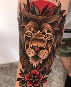 Tatuaż lew Styl Tradycyjny