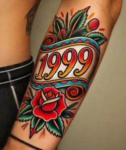 Tatuaż „1999” Styl Tradycyjny